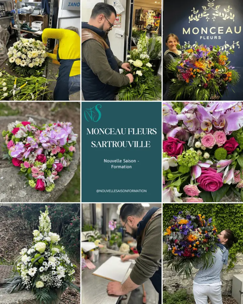 Stagiaires en formation dans une boutique Monceau Fleurs
